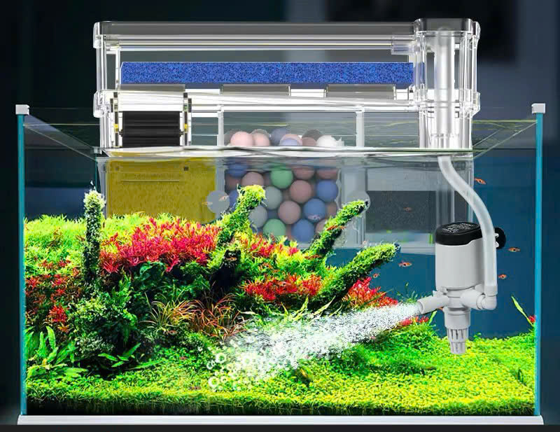 Lọc Tràn 2 Tầng KK 152H , 162H , 172H , 182H (ĐÃ KÈM VẬT LIỆU LỌC)  Siêu Êm Cho Hồ Cá