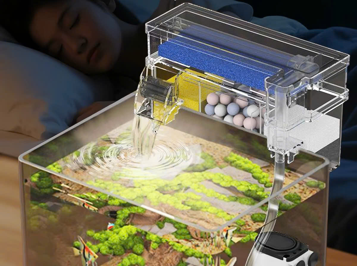 Lọc Tràn 2 Tầng KK 152H , 162H , 172H , 182H (ĐÃ KÈM VẬT LIỆU LỌC)  Siêu Êm Cho Hồ Cá