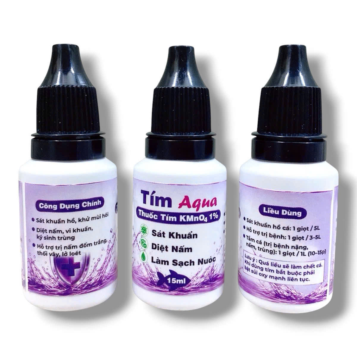 Thuốc Tím Aqua 15ml Dạng Nước Giúp Sát Khuẩn, Diệt Nấm , Làm Sạch Nước
