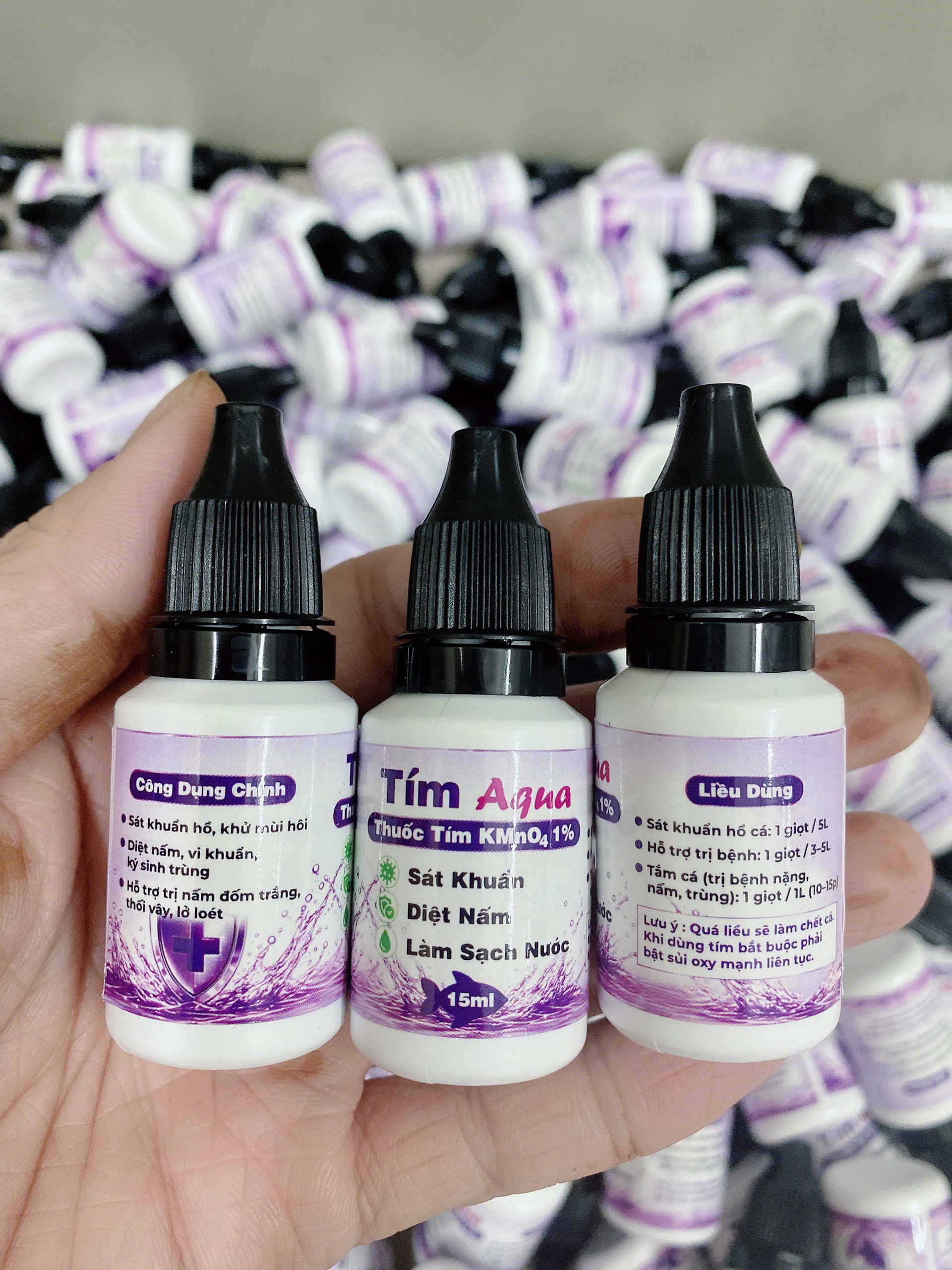 Thuốc Tím Aqua 15ml Dạng Nước Giúp Sát Khuẩn, Diệt Nấm , Làm Sạch Nước