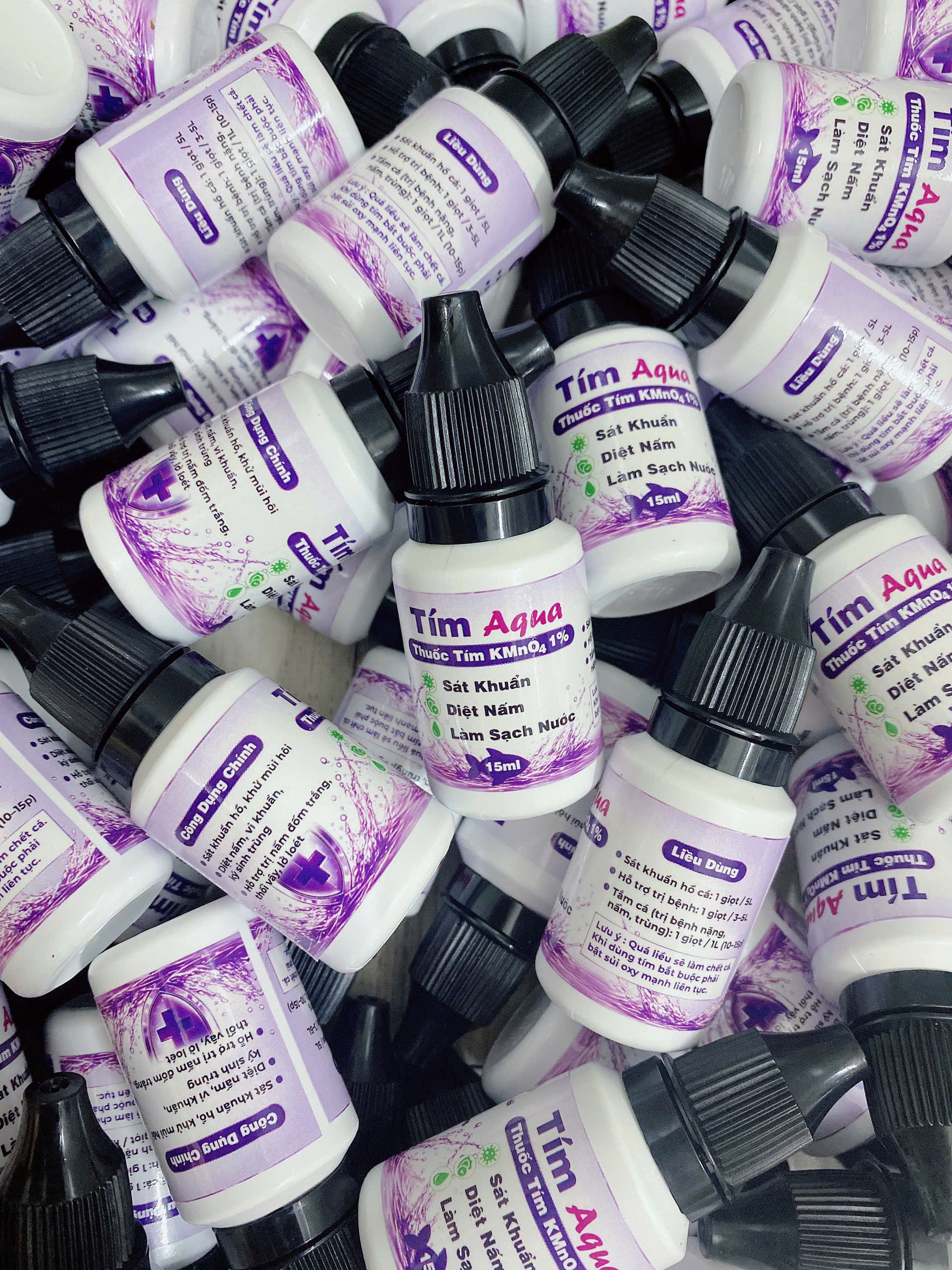 Thuốc Tím Aqua 15ml Dạng Nước Giúp Sát Khuẩn, Diệt Nấm , Làm Sạch Nước