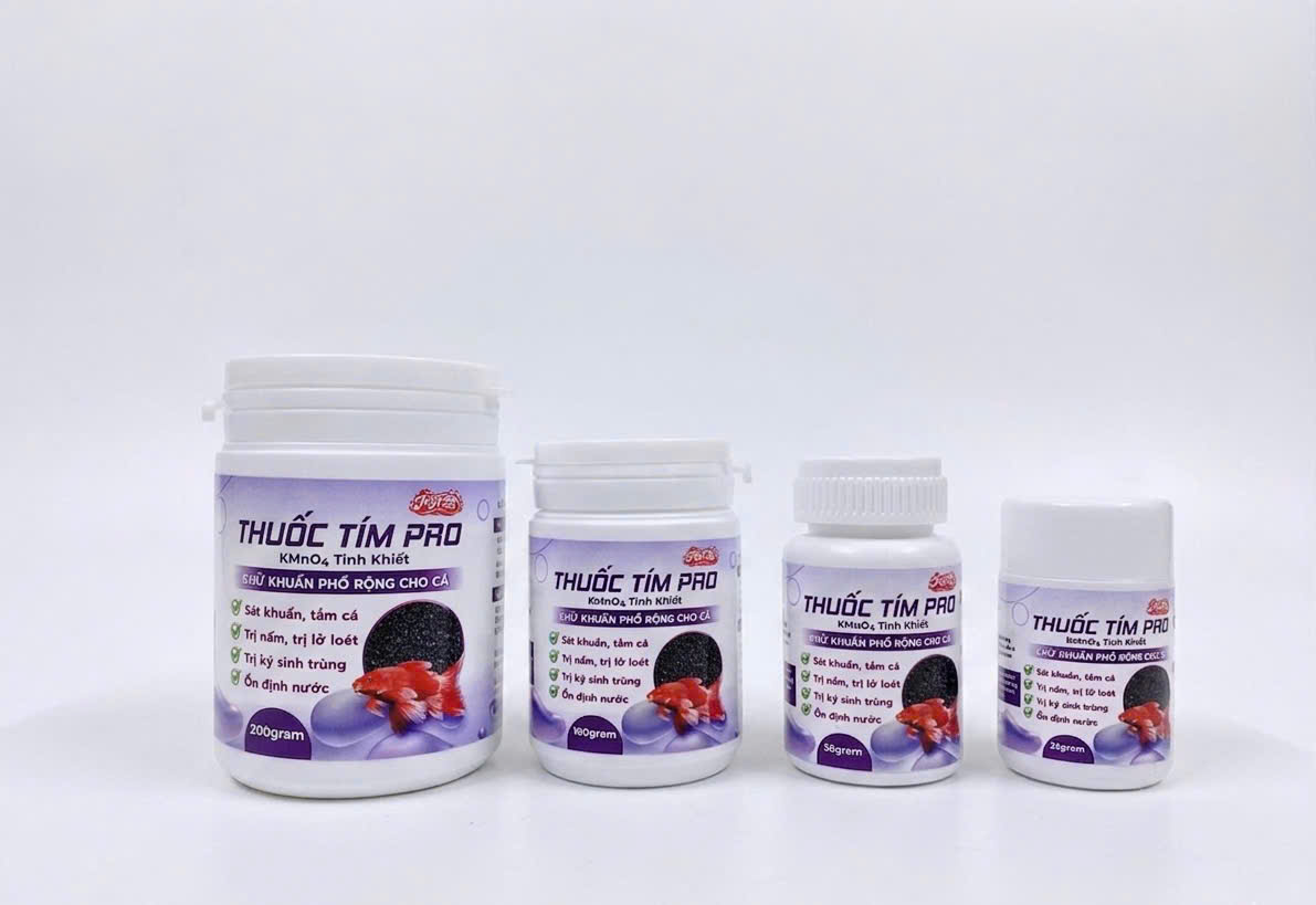 Thuốc Tím Pro KMnO4 Chuyên Sát Trùng, Khử khuẩn Hồ Cá Cảnh 25g - 50g - 100g - 200g