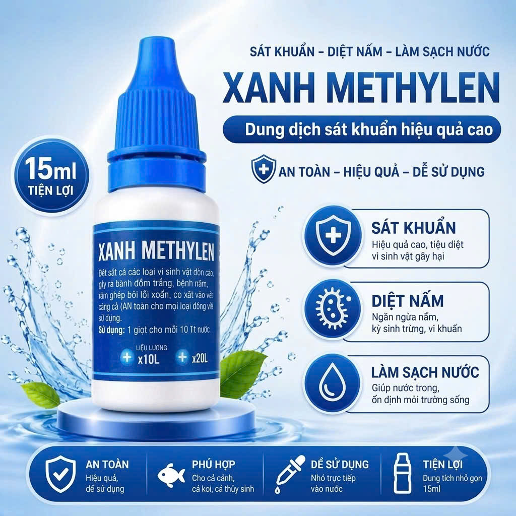 Xanh Methylen 15ML Giúp Diệt Khuẩn - Diệt Nấm - Làm Sạch Nước