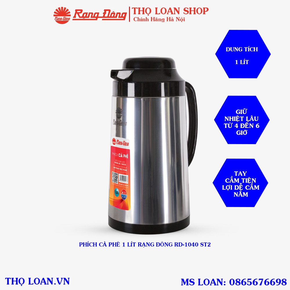 Phích cà phê 1 Lít Rạng Đông RD-1040 ST2