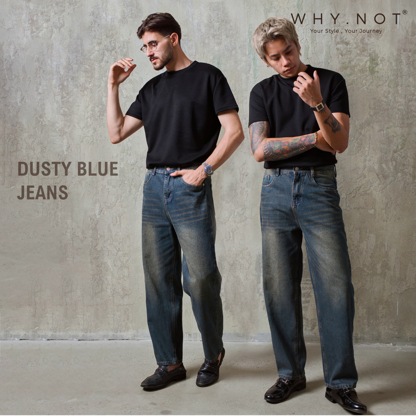 [Có Bigsize] - DUSTY BLUE JEANS - Quần Jean Nam Dusty Blue WHY.NOT