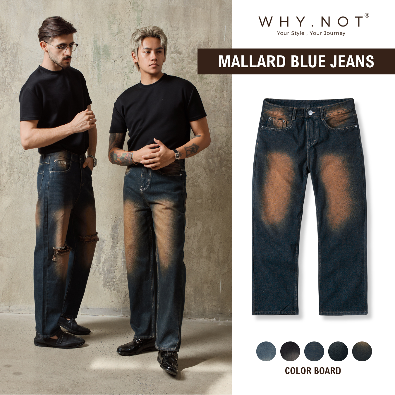 [Có Bigsize] - MALLARD BLUE JEANS - Quần Jean Nam Mallard Blue WHY.NOT