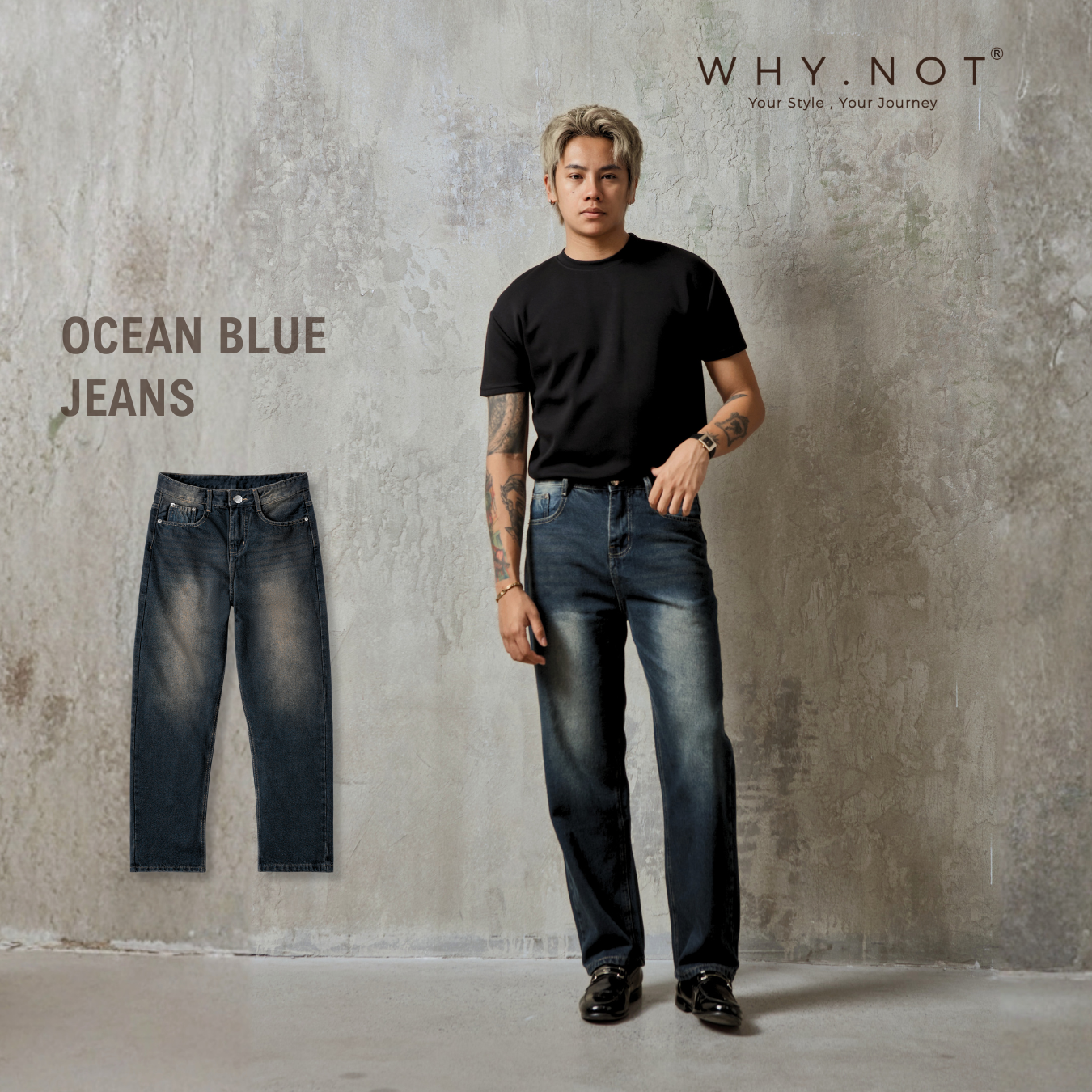 [Có Bigsize] - OCEAN BLUE JEANS - Quần Jean Nam Ocean Blue WHY.NOT