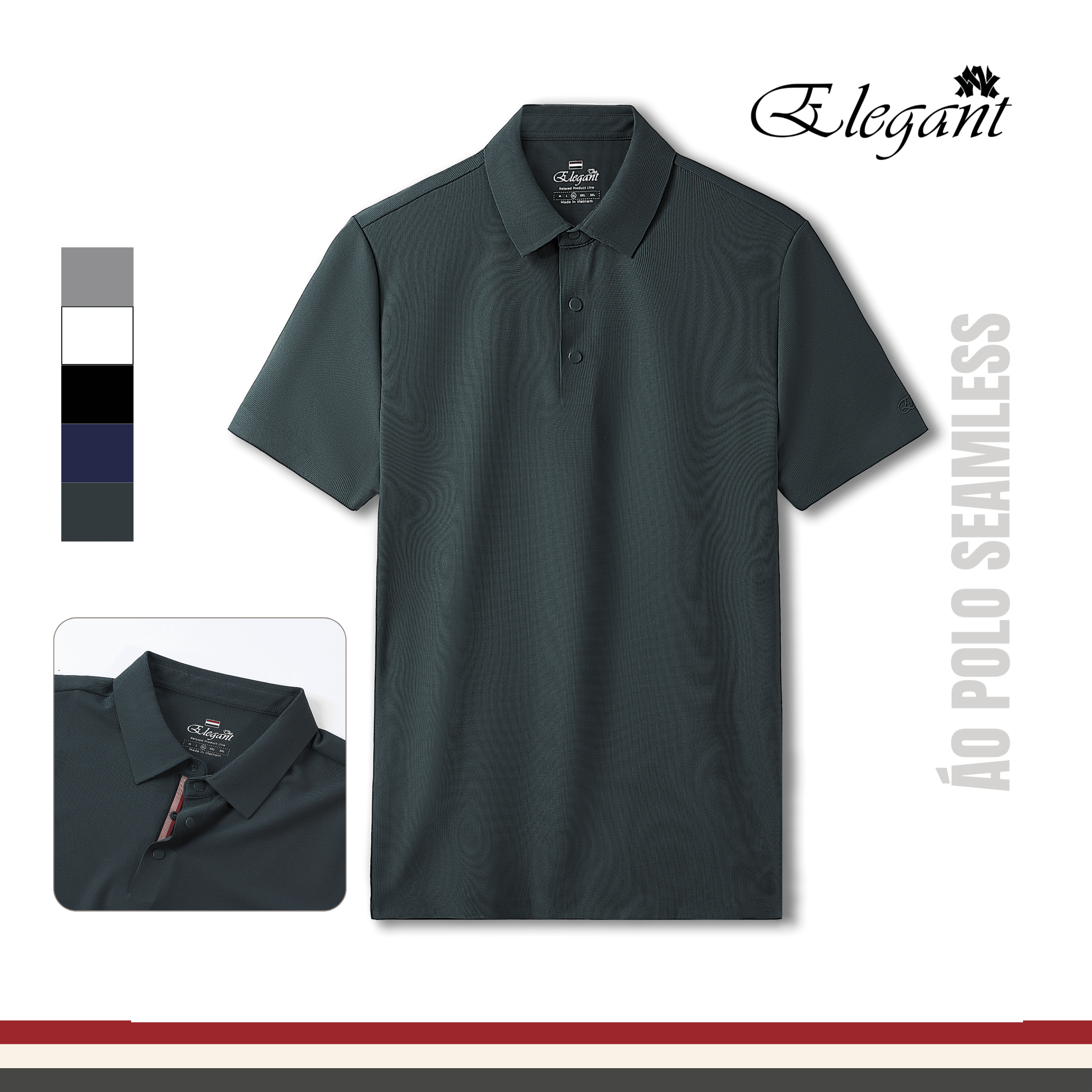 [WHY.NOT Elegant] Áo Polo Seamless Không Đường May - Màu Xám Rêu