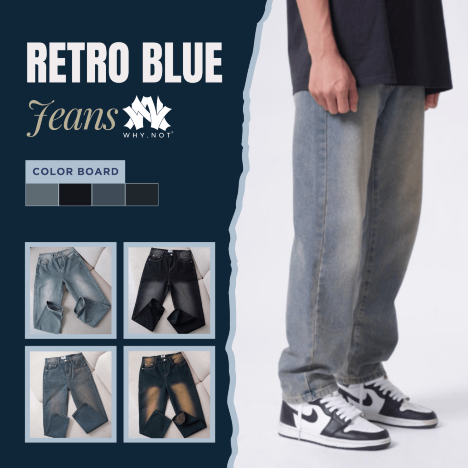 [Có Bigsize] - RETRO BLUE JEANS - Quần Jean Nam Retro Xanh WHY.NOT