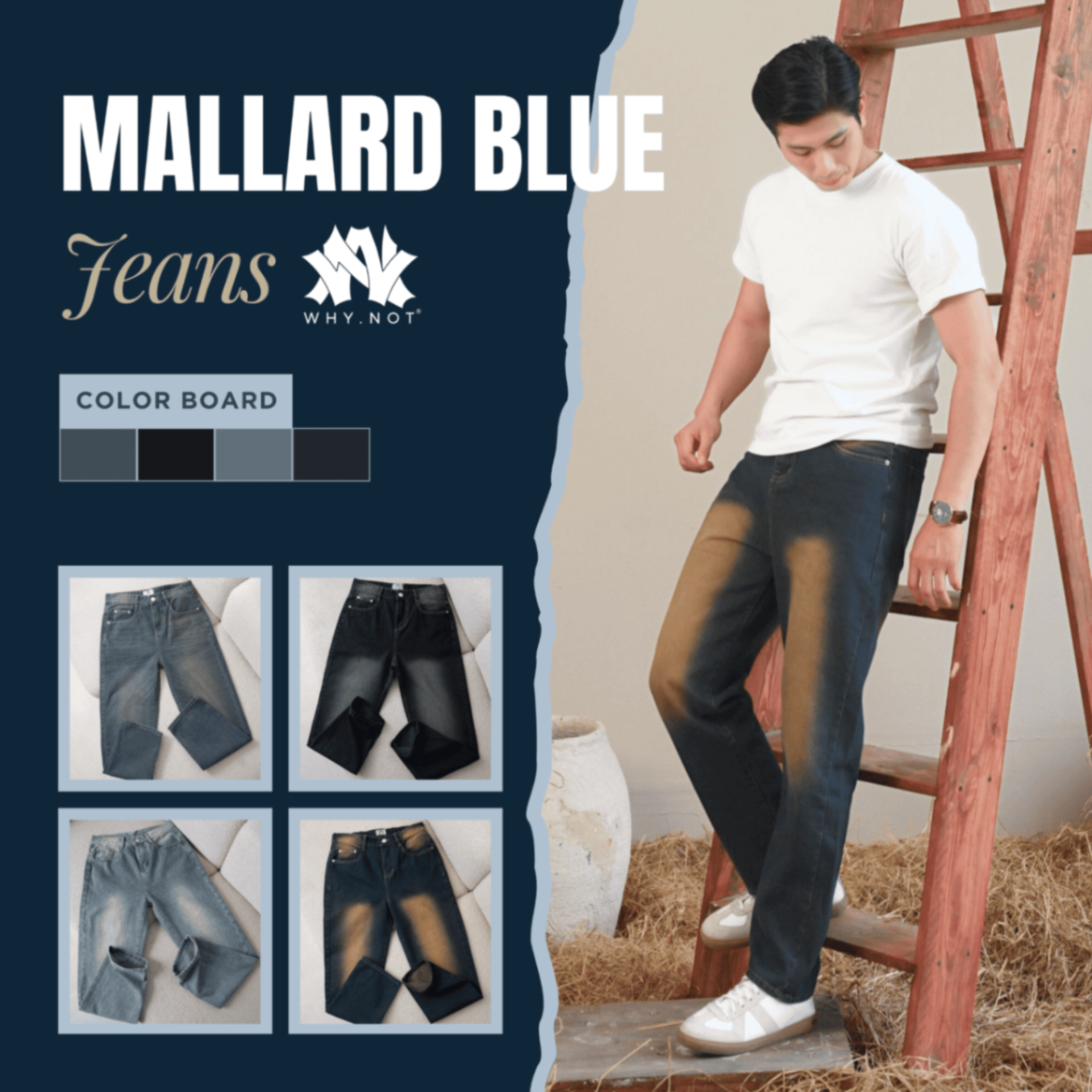 [Có Bigsize] - MALLARD BLUE JEANS - Quần Jean Nam Mallard Blue WHY.NOT