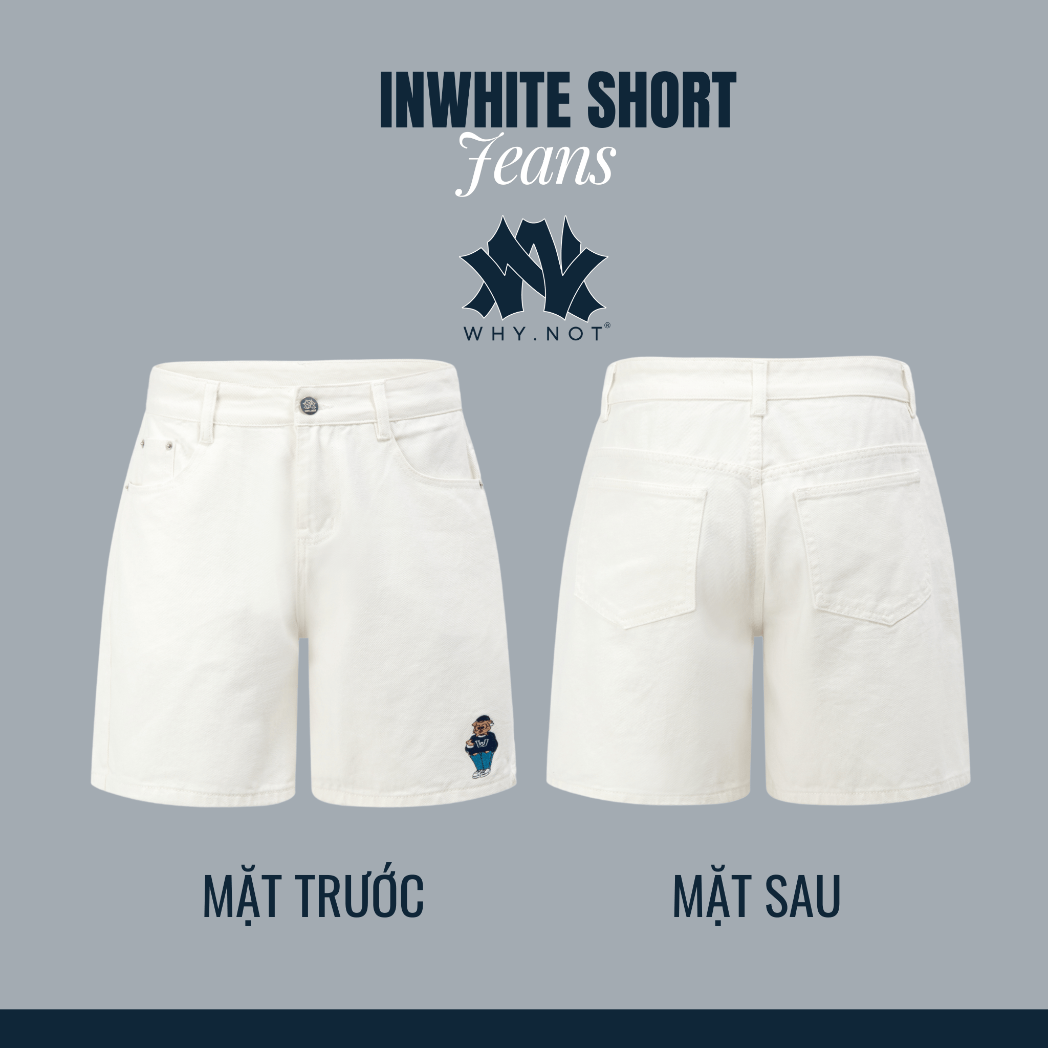 [Có Bigsize] - InWhite SHORT JEANS - Quần Short Jean Nam InWhite Short WHY.NOT Form chữ A Trên Gối