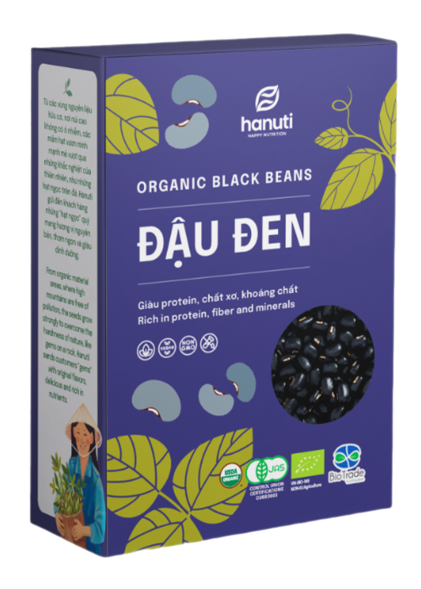 Đậu đen hữu cơ Hanuti 500G