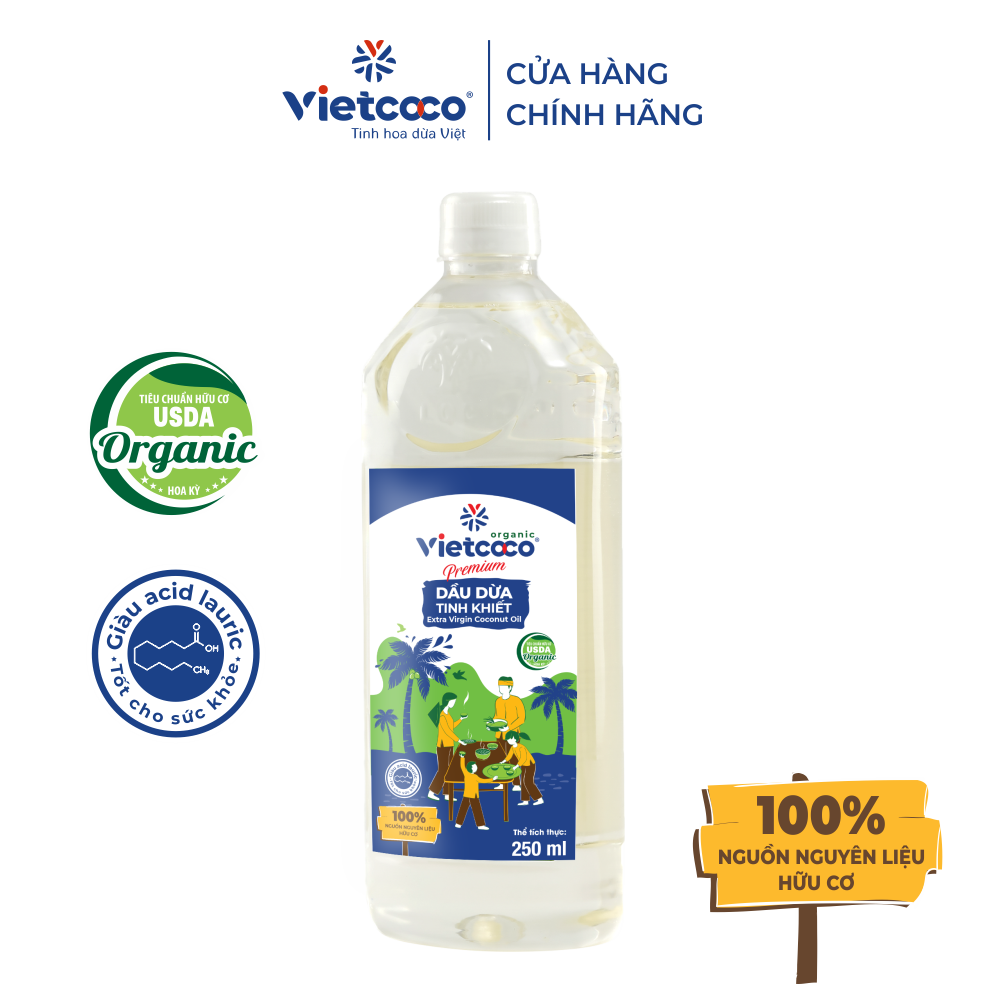 Dầu dừa hữu cơ Vietcoco 250ml