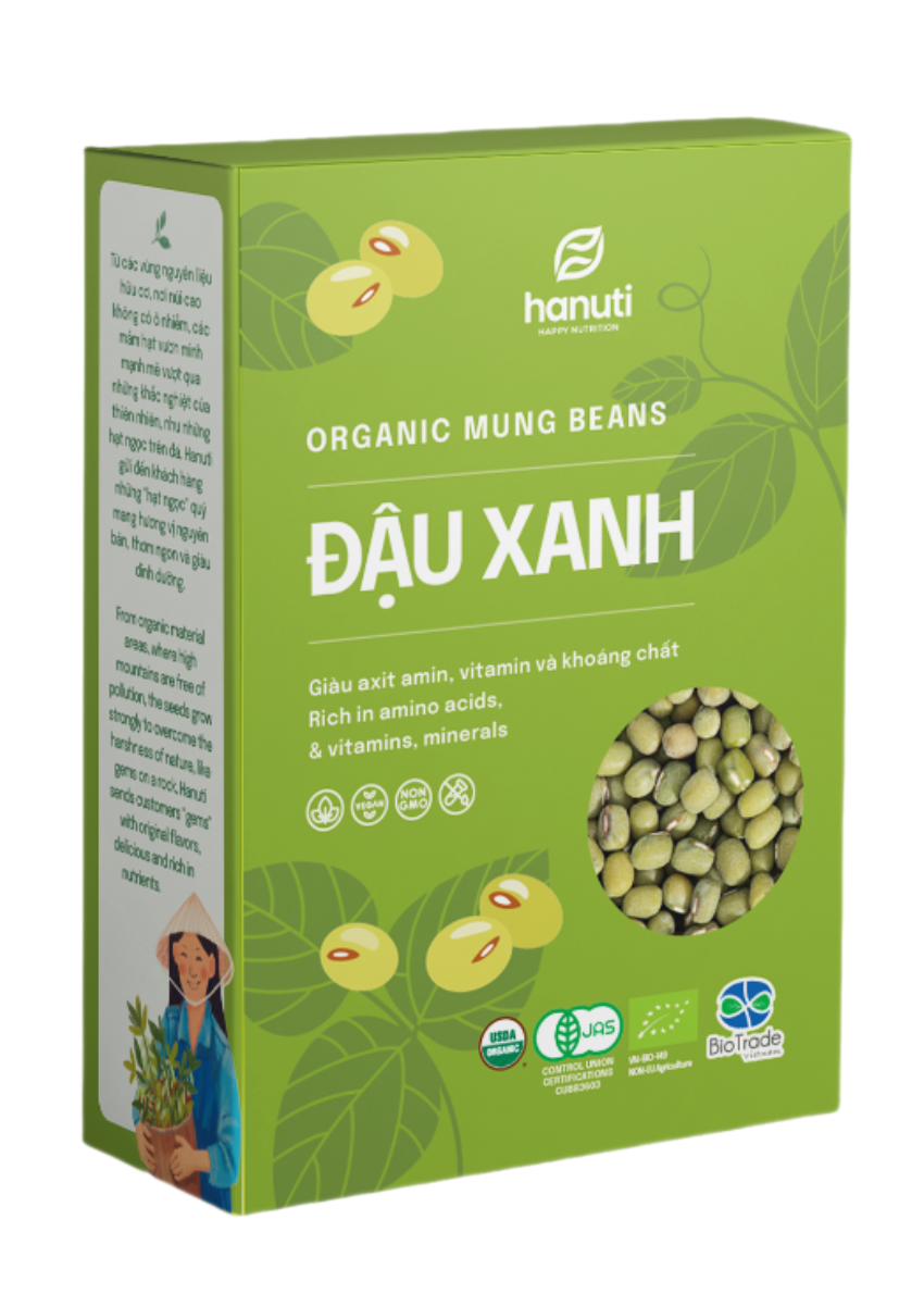 Đậu xanh hữu cơ Hanuti 500G