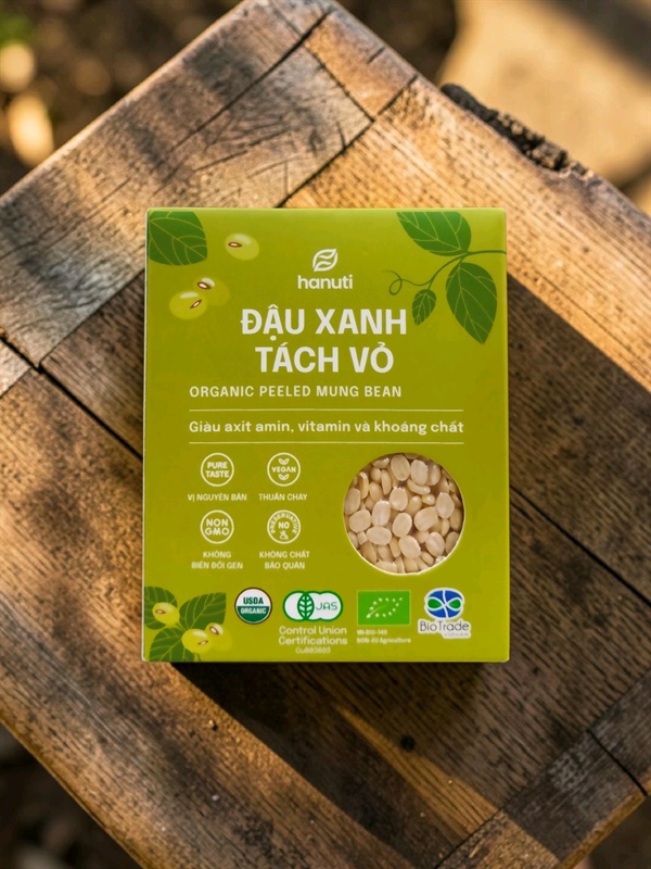 Đậu xanh hữu cơ tách vỏ Hanuti 230G