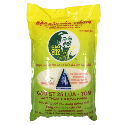 Gạo ST25 lúa tôm chính hãng Ông Cua túi 5kg