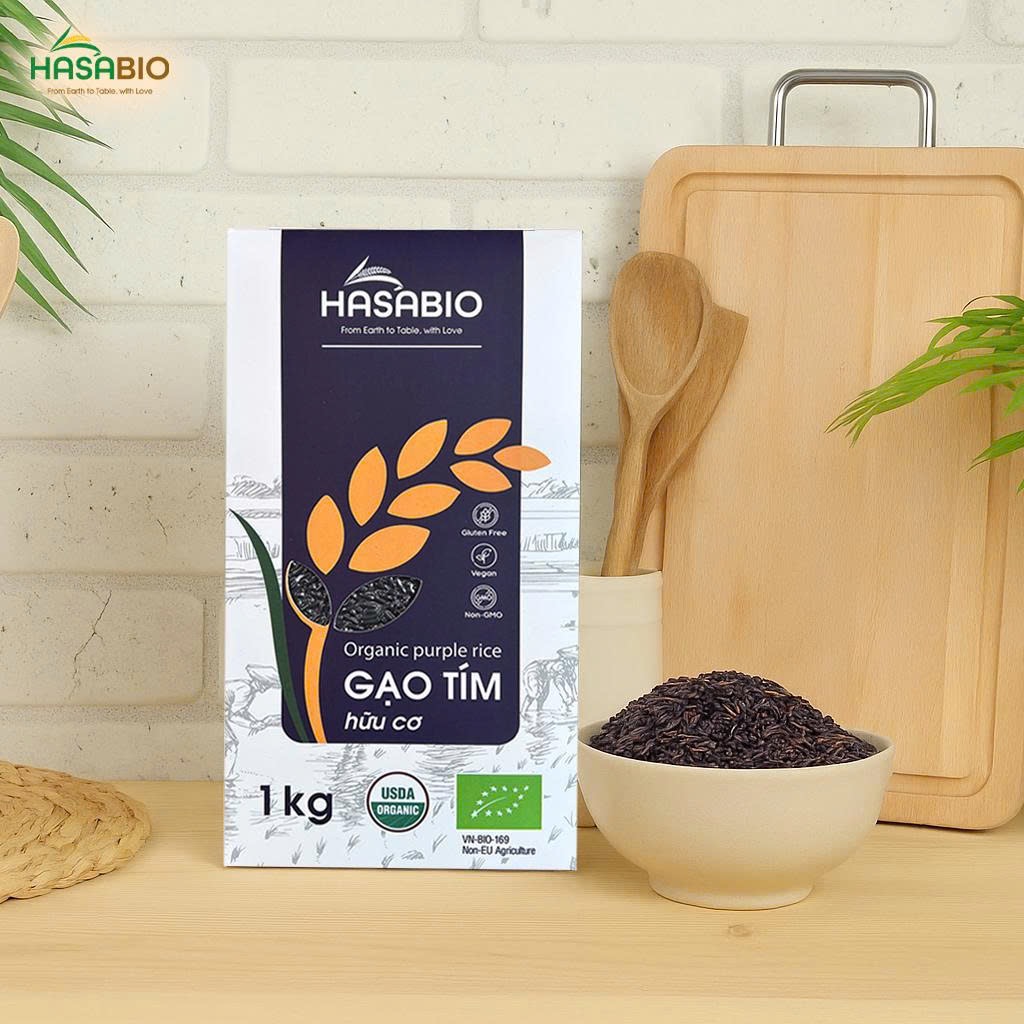 Gạo tím hữu cơ Hasa Bio 1kg
