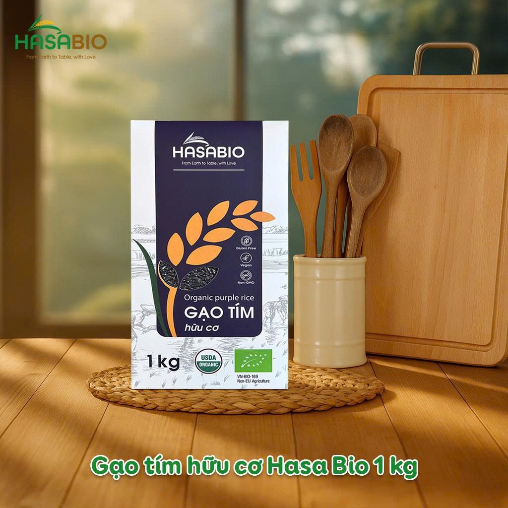 Gạo tím hữu cơ Hasa Bio 1kg