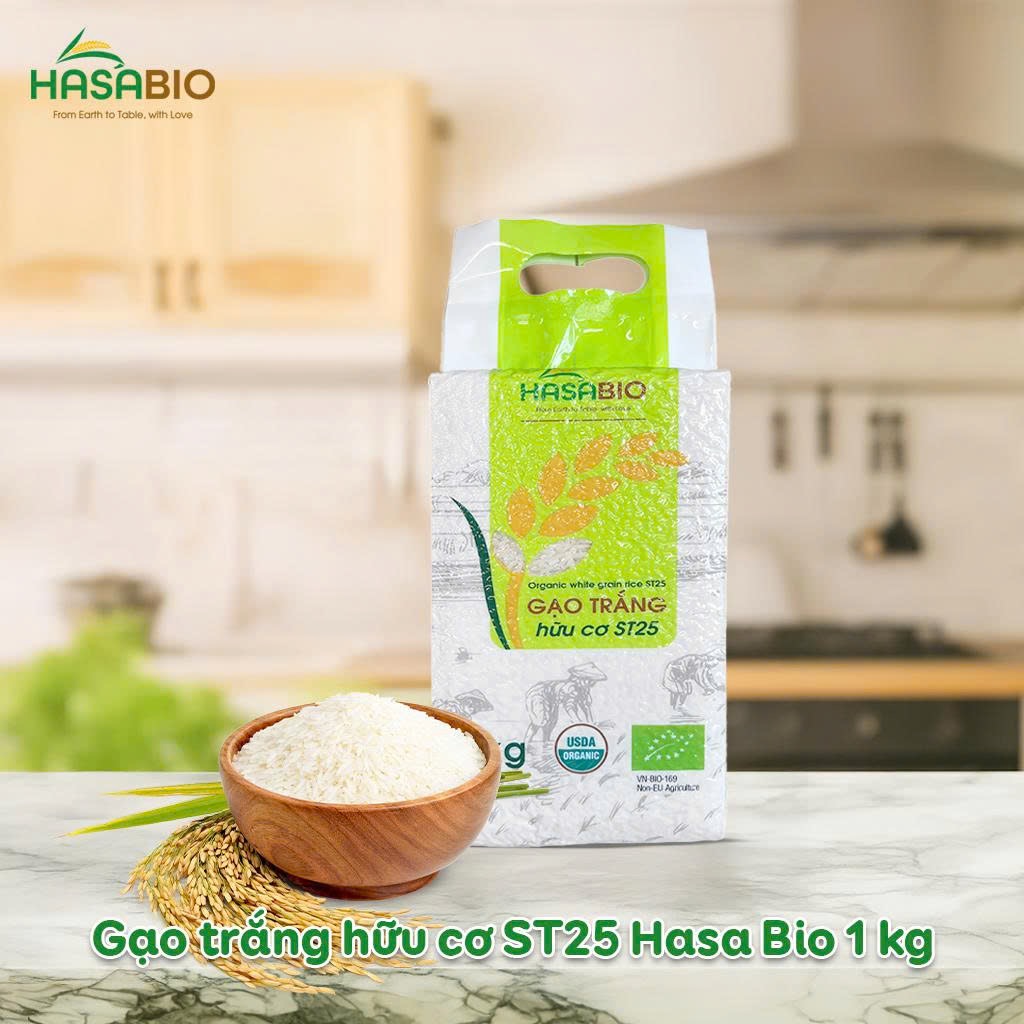 Gạo trắng hữu cơ ST25 Hasa BIo 1kg