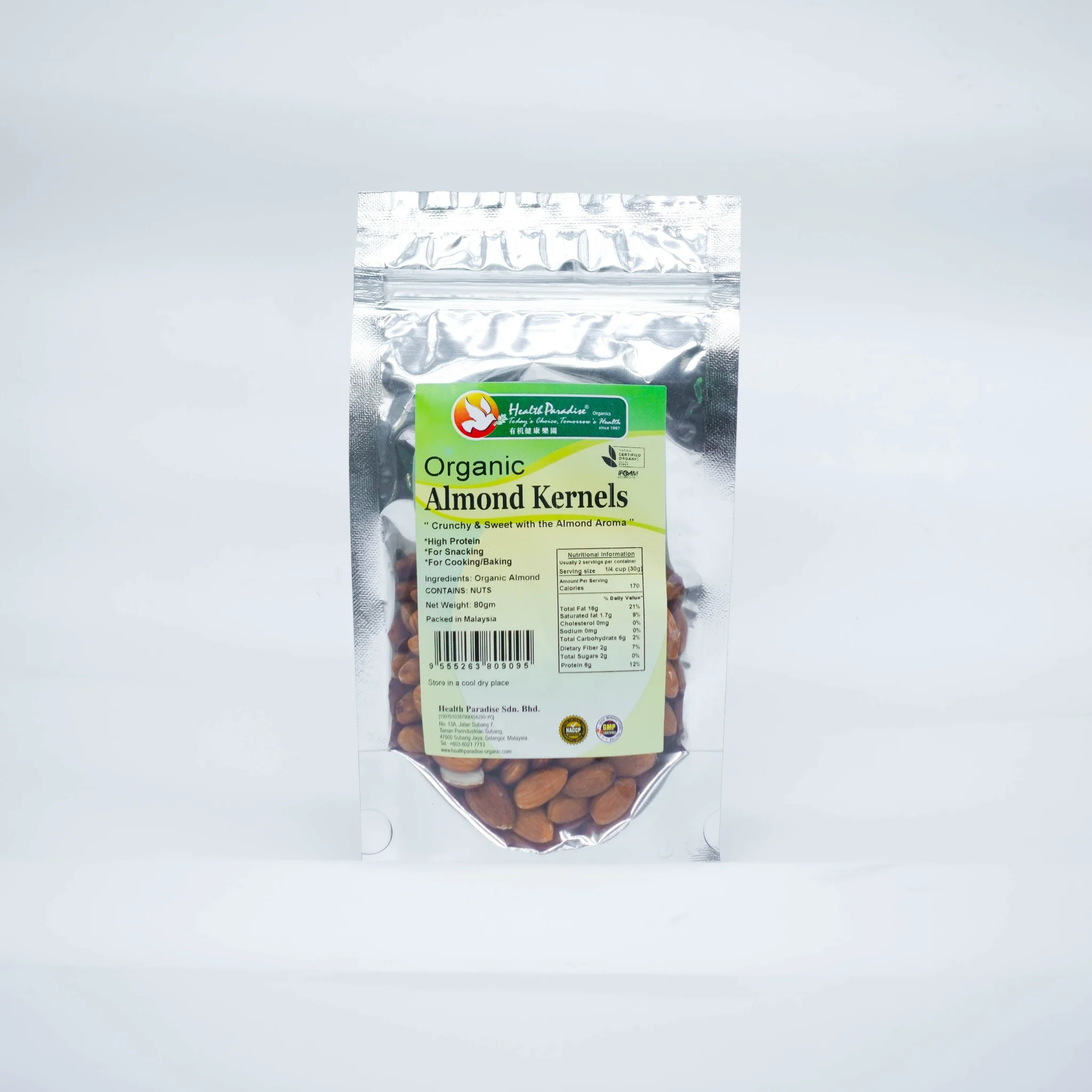 Hạt hạnh nhân hữu cơ Health Paradise 80g