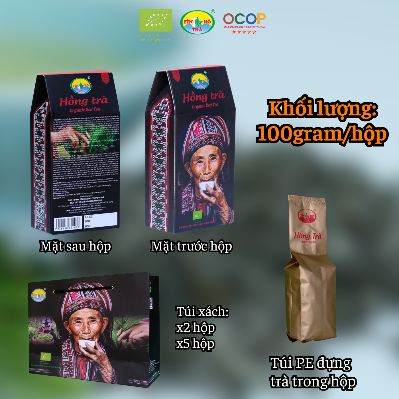 Hồng Trà Shan Tuyết Bà Cụ – (Organic EU) 100G