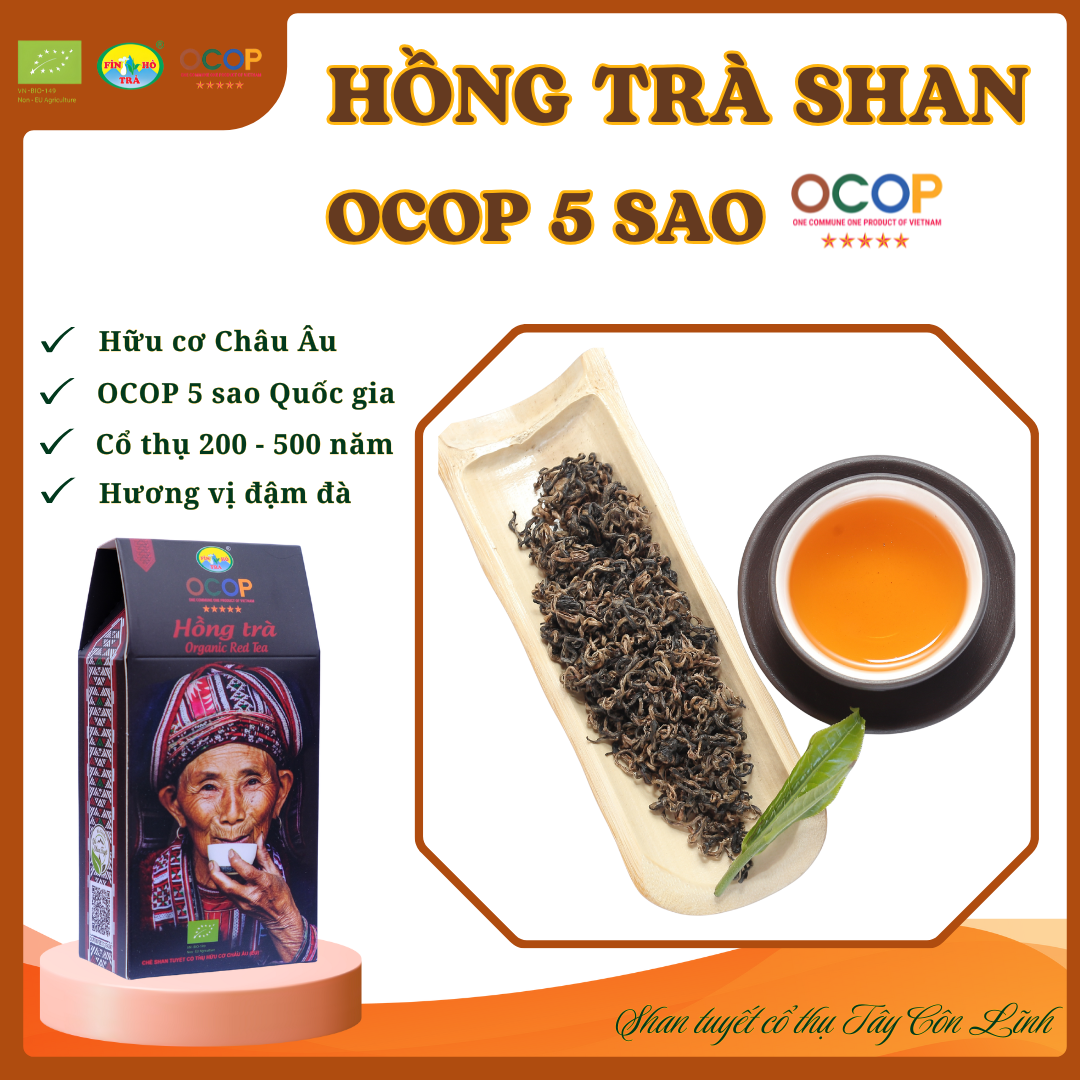 Hồng Trà Shan Tuyết Thượng Hạng (Organic EU) – OCOP ⭐⭐⭐⭐⭐