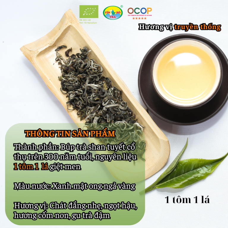 Lục Trà Shan Tuyết Thượng Hạng (Organic EU) – OCOP ⭐⭐⭐⭐⭐