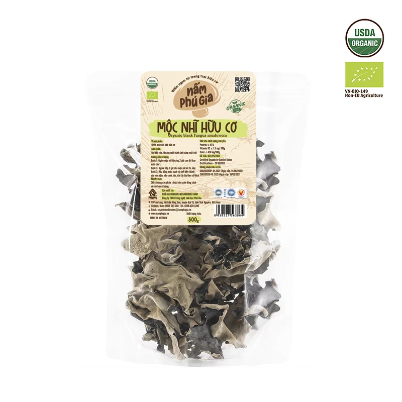 Mộc nhĩ khô hữu cơ size M (100G)