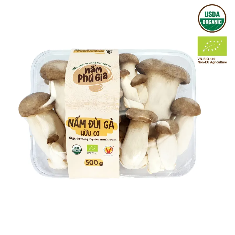 Nấm đùi gà tươi hữu cơ 200 gram