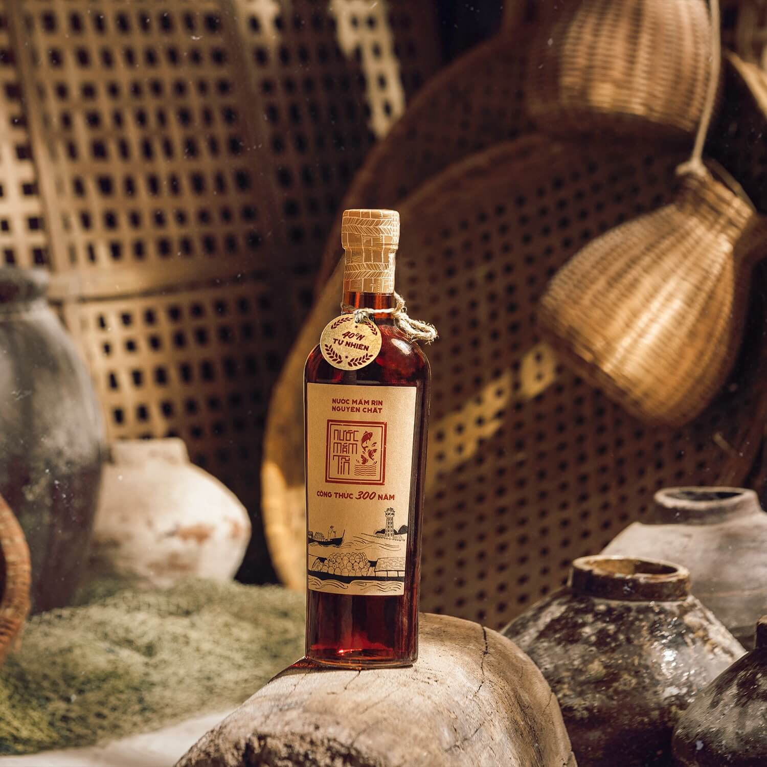 Nước mắm Tĩn chai thuỷ tinh 40N 500ml