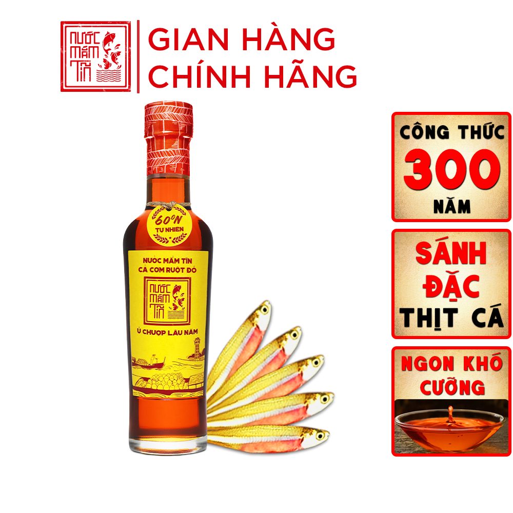 Nước mắm cá cơm ruột đỏ 60N chai thuỷ tinh 250ml