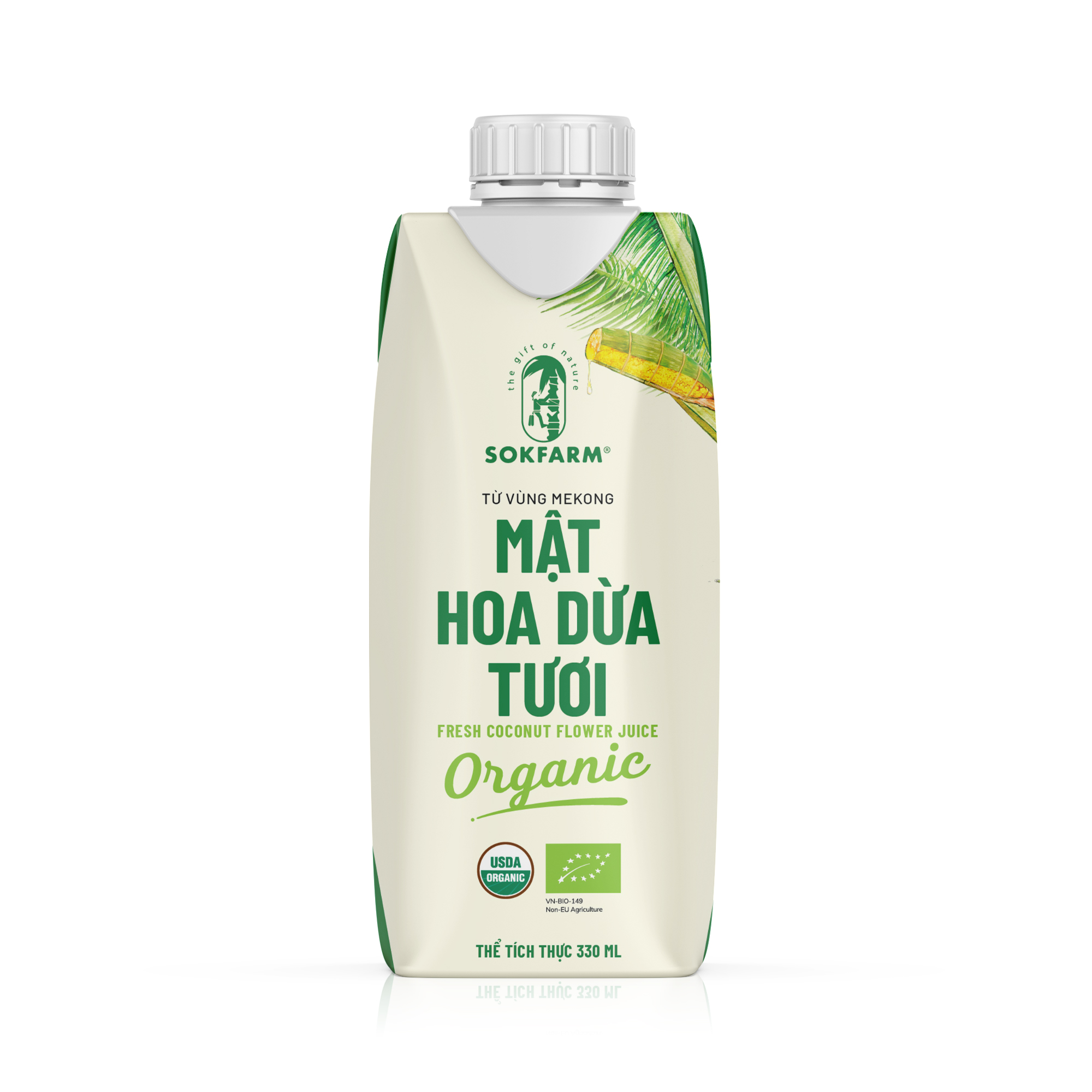 Nước mật hoa dừa tươi UHT hữu cơ SOKFRAM 330ML