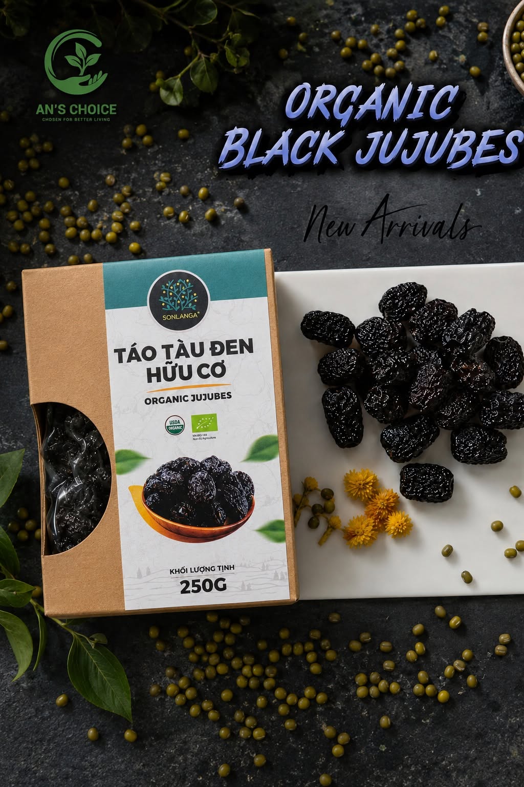 Táo tàu đen hữu cơ Sonlanga 250G