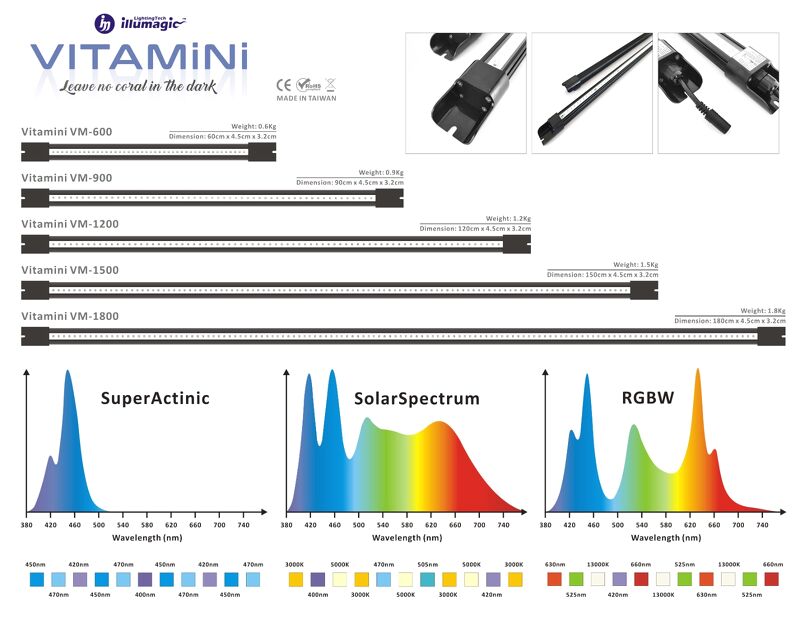 Đèn hồ cá biển cao cấp Illumagic Vitamini – 180cm Super Actinic