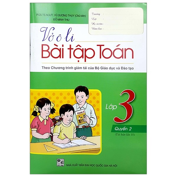 Vở ô li Bài tập Toán lớp 3 quyển 2