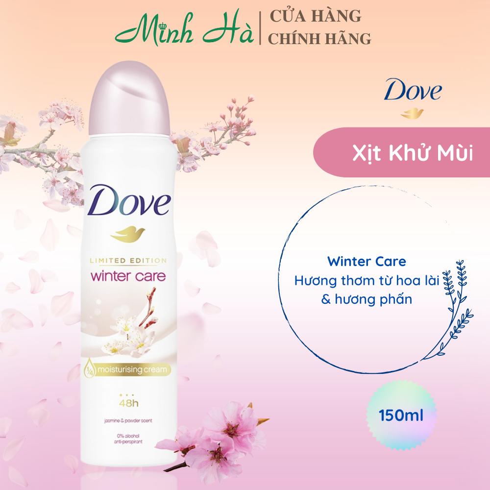 Xịt khử mùi Dove 150ml các loại khử mùi giúp làn da dưới cánh tay trắng mịn màng