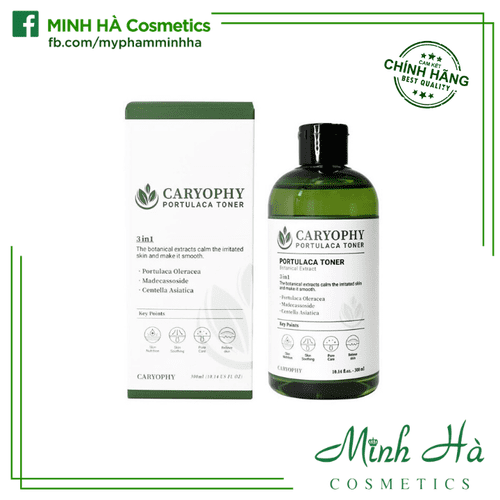 Nước hoa hồng làm dịu da Caryophy Portulaca Toner 300ml làm dịu da se khít lỗ chân lông