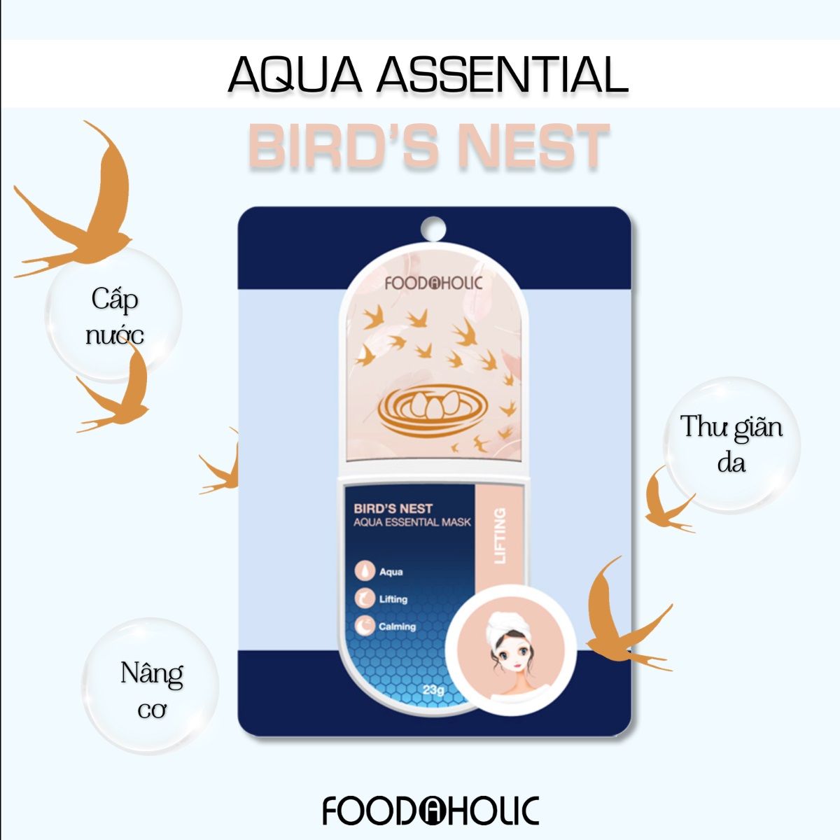 Mặt nạ Foodaholic Essential Mask 23g các loại nhiều dưỡng chất giữ ẩm và tái tạo làn da