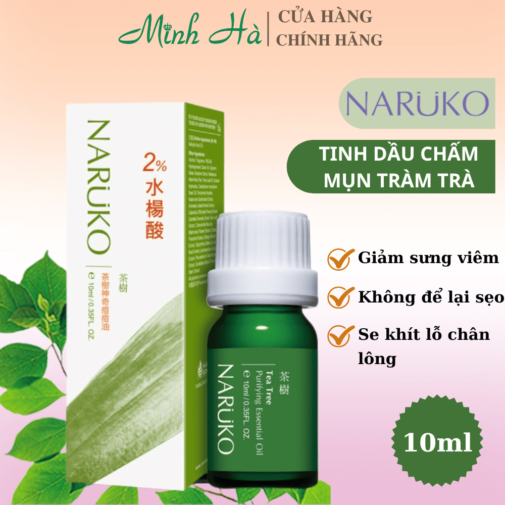 Tinh dầu chấm mụn Naruko Tea Tree Purifying Essential Oil 10ml giảm mụn, kiểm soát dầu