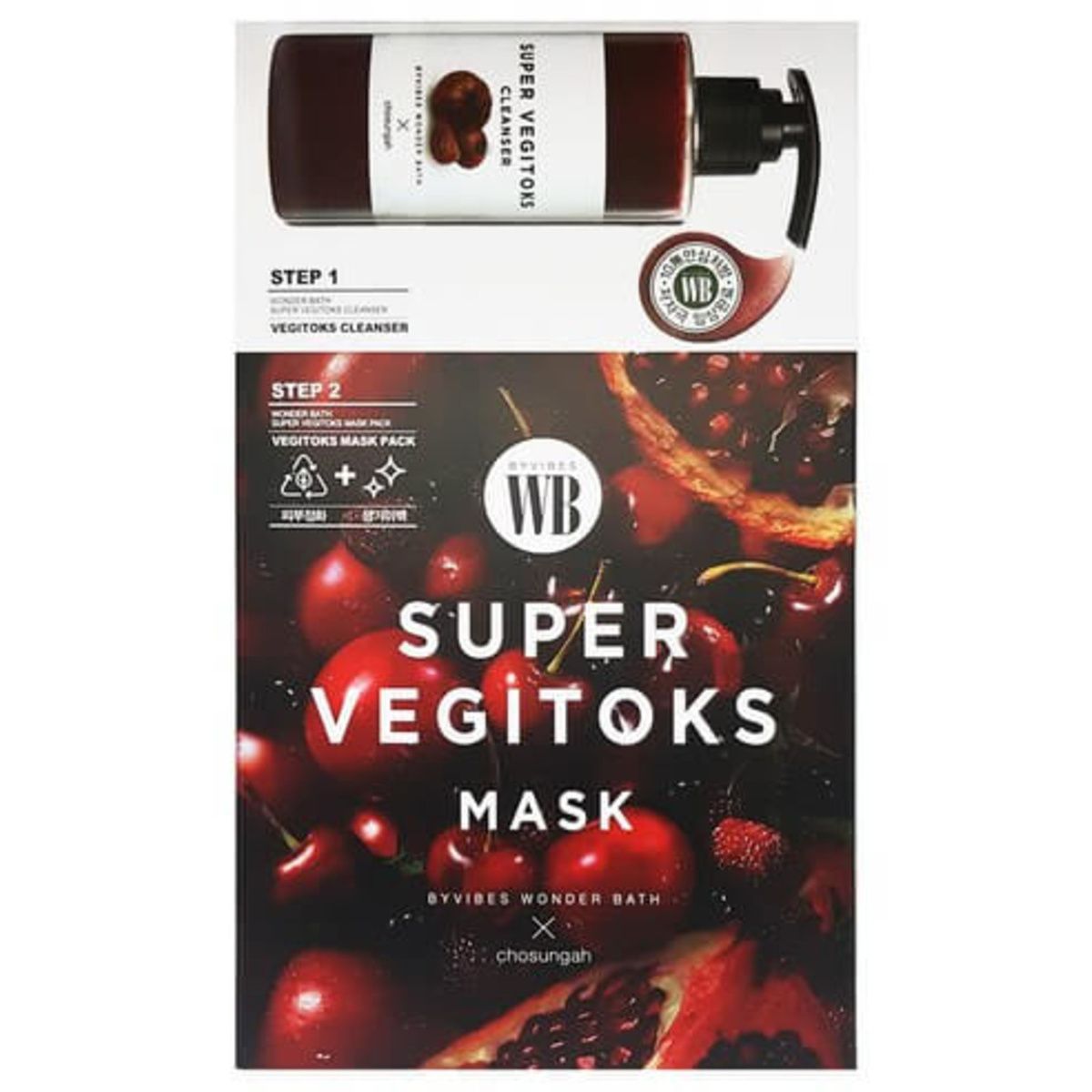 Mặt nạ rau củ Byvibes Wonder Bath Super Vegitoks Mask 2 steps 10g thải độc da, dưỡng da trắng sáng