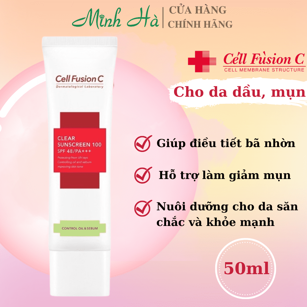 Kem chống nắng Cell Fusion C Control Oil And Sebum 100 SPF 48 PA+++ 50ml chống nắng nâng tông nhẹ nhàng