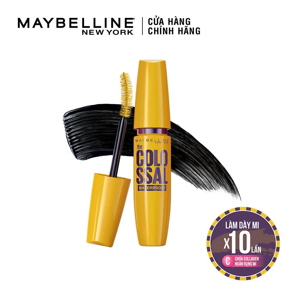 Mascara Maybelline New York 9.2ml không lem không trôi dày mi gấp 10 lần