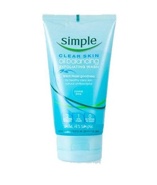 Sữa rửa mặt Simple Clear Skin Oil Balancing Exfoliating Wash 150ml kiểm soát dầu, nhờn