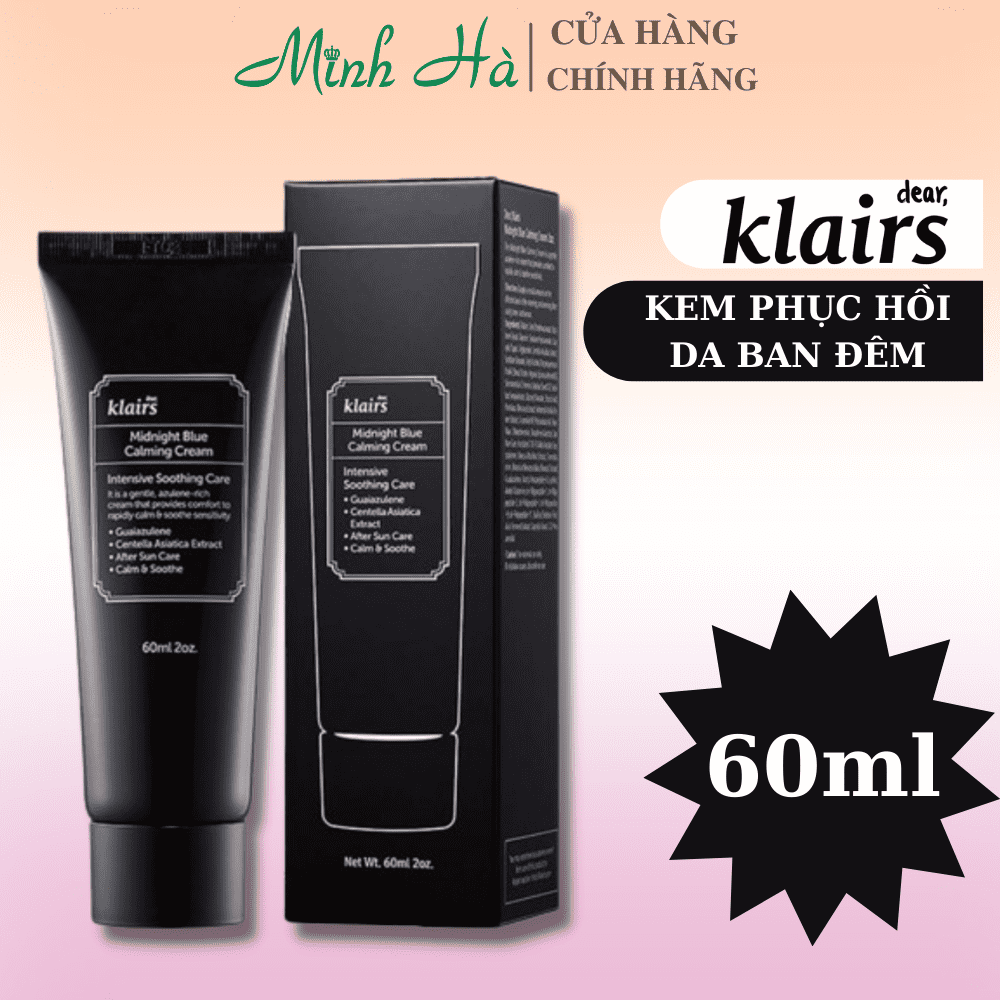 Kem dưỡng Klairs Midnight Blue Calming Cream 30/60ml làm dịu da, phù hợp với da nhạy cảm