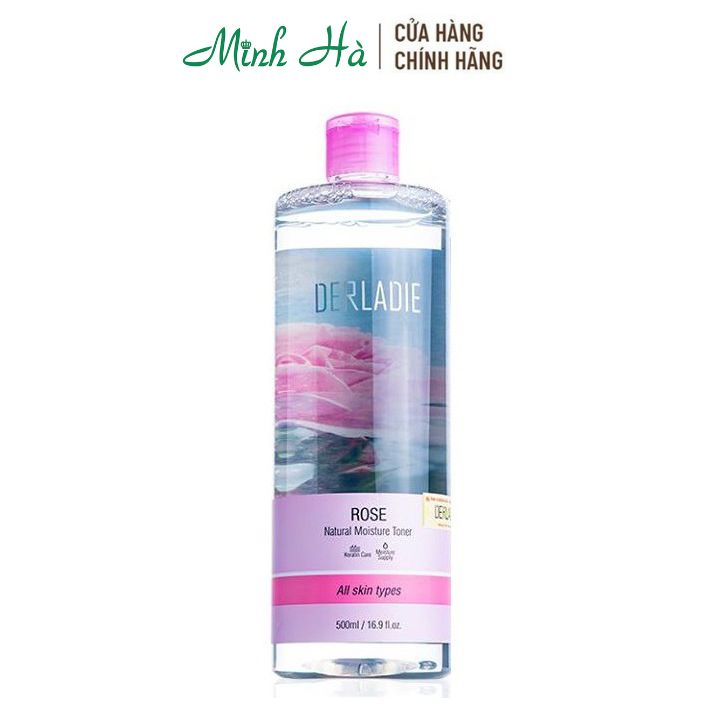 Nước hoa hồng Derladie Toner 500ml dành cho mọi loại da khô, dầu mụn, nhạy cảm