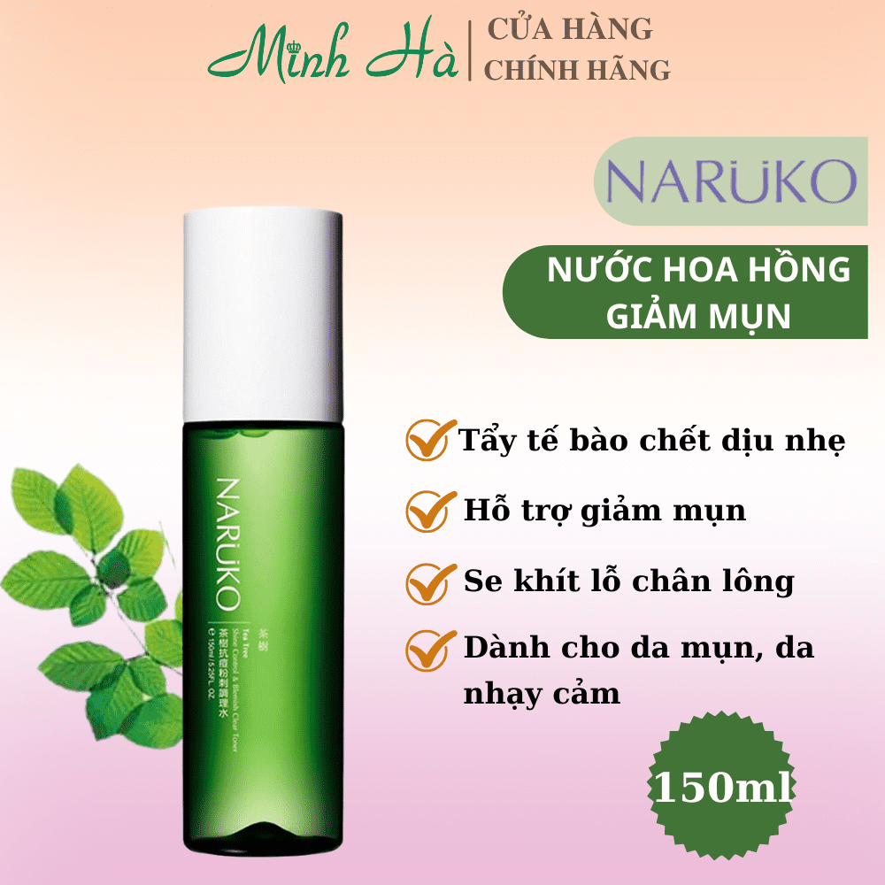 Nước hoa hồng Naruko Tea Tree Shine Control & Blemish Clear Toner 150ml tràm trà hỗ trợ giảm mụn