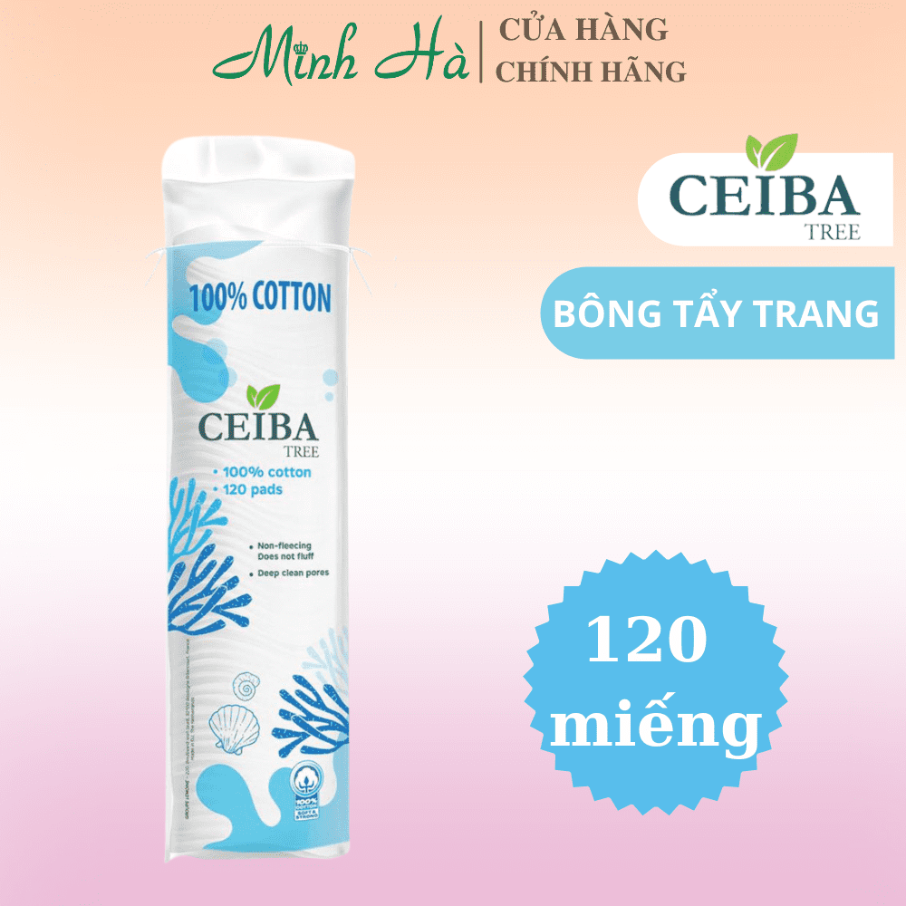 Bông tẩy trang Ceiba 100% Cotton 140 miếng tăng khả năng làm sạch gấp 5 lần