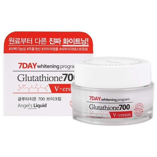 Kem dưỡng trắng Angel's Liquid 7Day Whitening Program Glutathione 700 V-Cream 50ml trắng da, mờ thâm nám