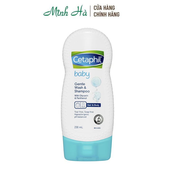 Sữa tắm gội dịu nhẹ cho bé Cetaphil Baby Gentle Wash & Shampoo hoa cúc 400ml chăm sóc da không chất Paraben