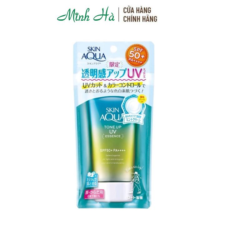 Kem chống nắng Skin Aqua Tone Up UV Essence/Milk SPF50+ PA++++ 50g bản nội địa Nhật và sản xuất tại Việt Nam